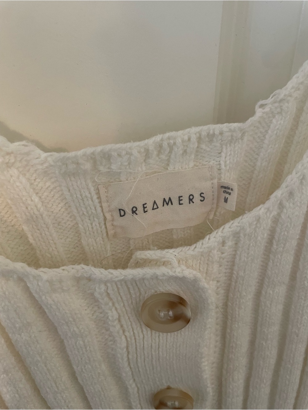 Dreamers Ivory Ribbed Button-Front Tank - Picture 2 of 2